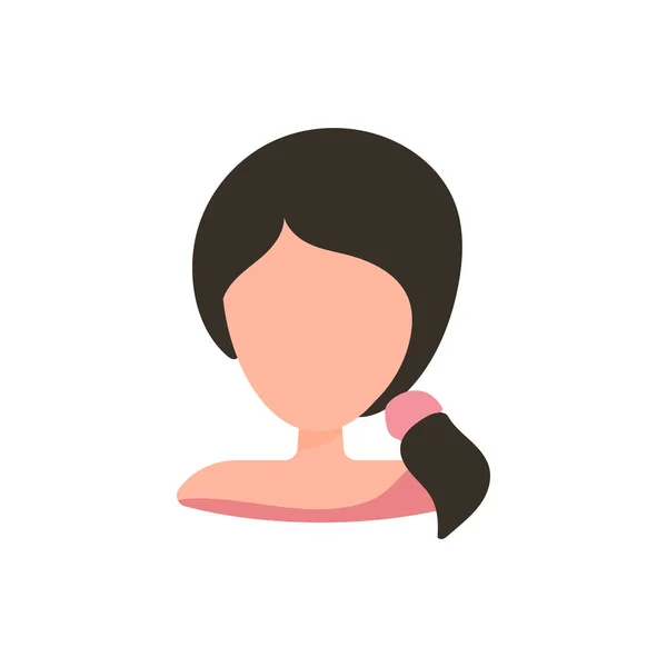 Usuario femenino avatar icono de imagen de perfil. Ilustración vectorial aislada en diseño plano carácter de las personas sobre fondo blanco — Vector de stock