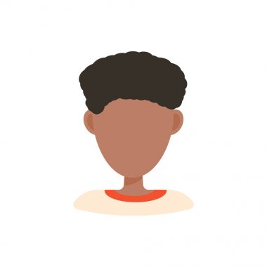 Kadın kullanıcı avatar profil resim simgesi. Düz tasarım insanlar karakteri beyaz arka plan yalıtılmış vektör illüstrasyon. Afroamerikan kadın