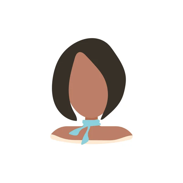 Femme utilisateur avatar profil image icône. Illustration vectorielle isolée dans un design plat personnage sur fond blanc — Image vectorielle
