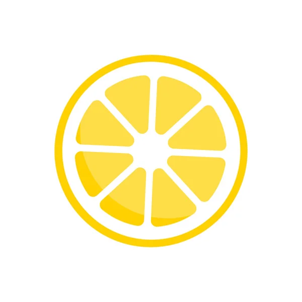 Lemon icon. Cartoon yellow fruit isolated on white background. Vector Illustration — Stock Vector