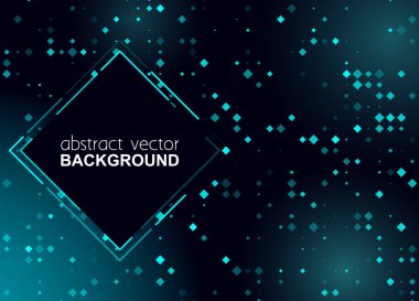 Kulüp, parti, gösteri davetiyesi için parlayan halftone rhombus parlak mavi tasarım. Soyut neon ışıklar arka plan tasarım için. Vektör İllüstrasyonu