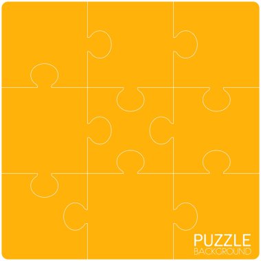 Parçalar bulmaca sarı arka plan, afiş, boş