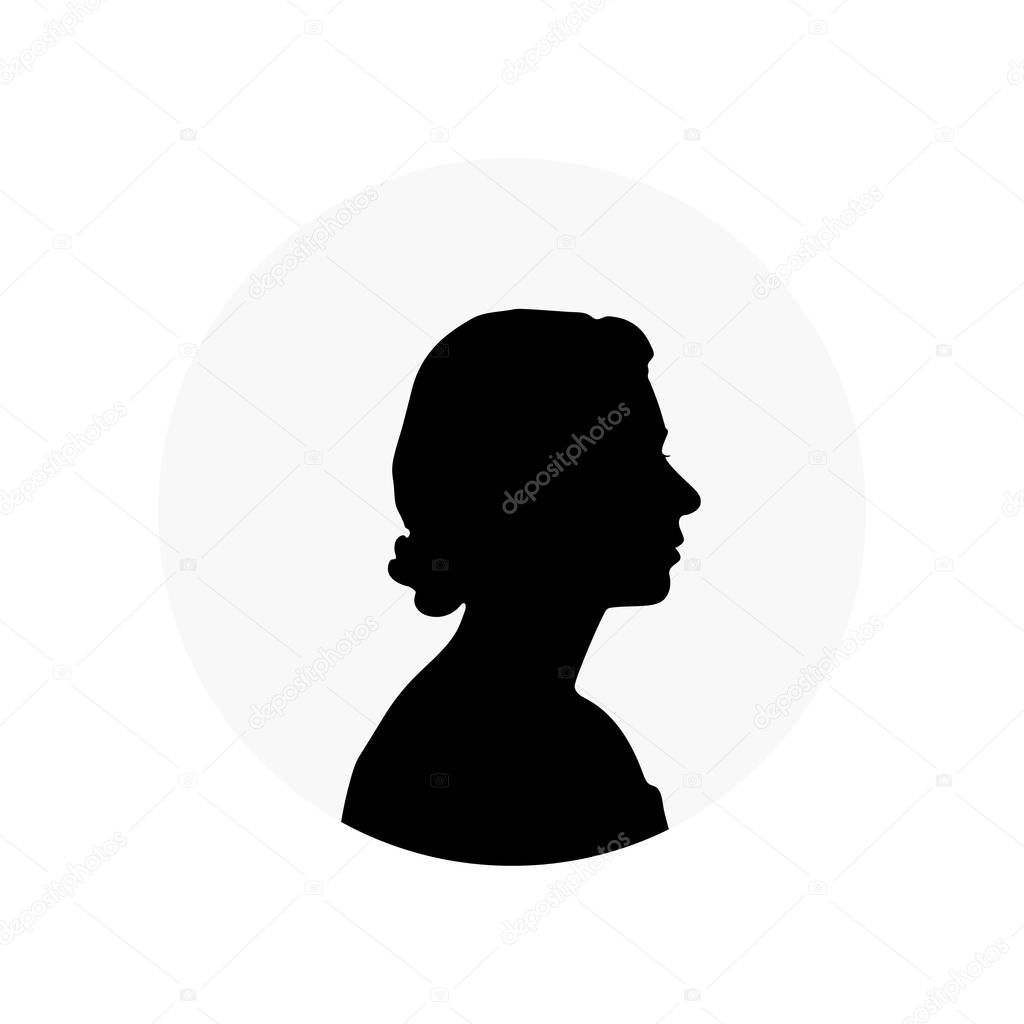 White silhouette of Queen Elizabeth