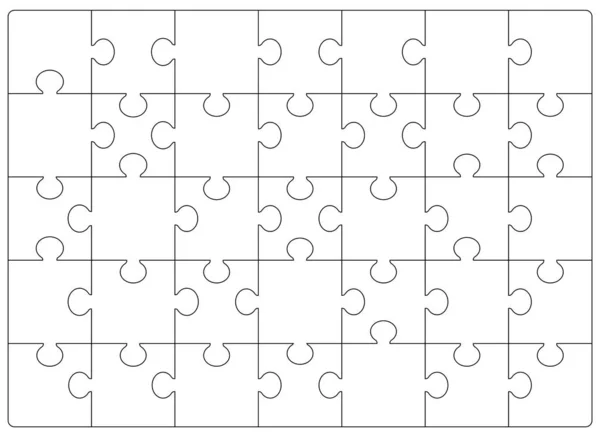 Modelo de grade de quebra-cabeças. Quebra-cabeça 24 peças — Vetor de Stock