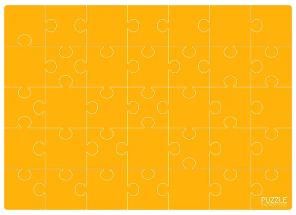 Gele Puzzels raster template. Legpuzzel 24 stukjes — Stockvector