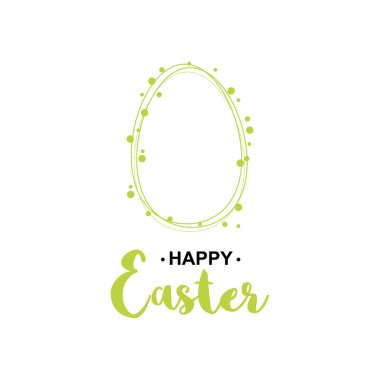Yeşil mutlu Paskalya kartı