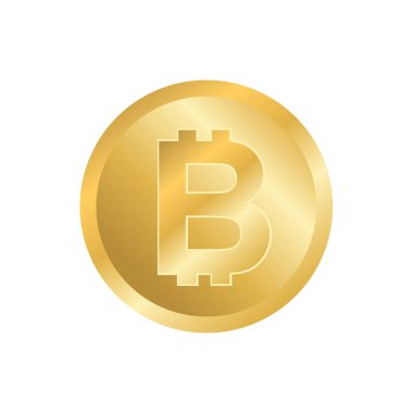 Beyaz arkaplanda bitcoin simgesi