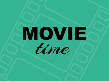 Film şeridi ile yeşil arka plan üzerinde film zaman kartı