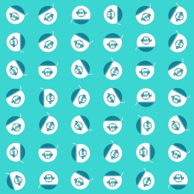 Yeşil arka plan üzerinde diş ipi düz desen