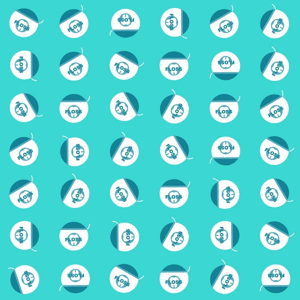 Yeşil arka plan üzerinde diş ipi düz desen