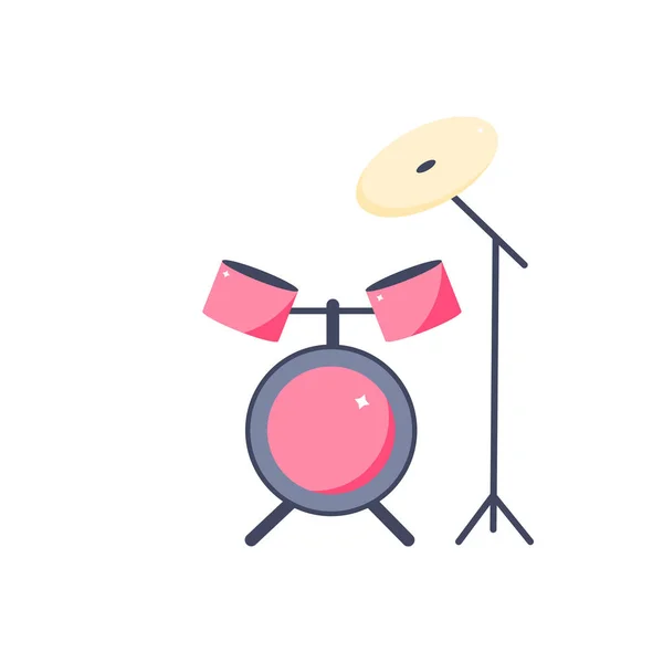 漫画スタイルのドラムアイコン。楽器 — ストックベクタ