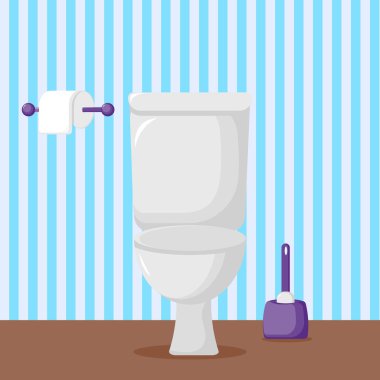 Düz seramik tuvaleti.