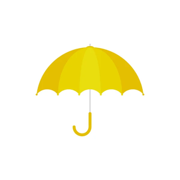 Vector Illustration. Yellow umbrella icon. Yellow umbrella isola — Stock Vector