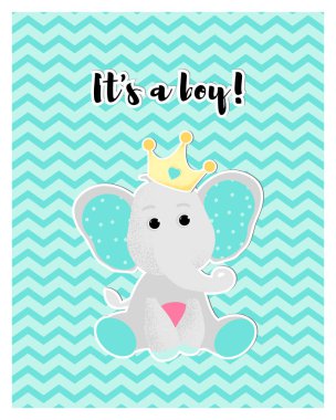 Sevimli mavi bir bebek fil vektörü