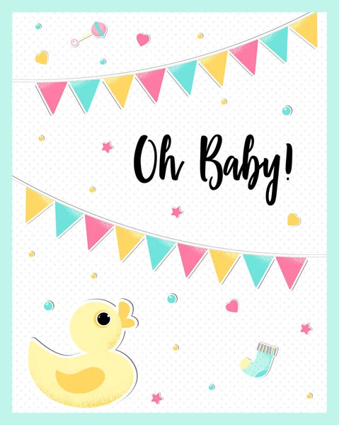 Wektor plakat cute baby Duck. — Wektor stockowy