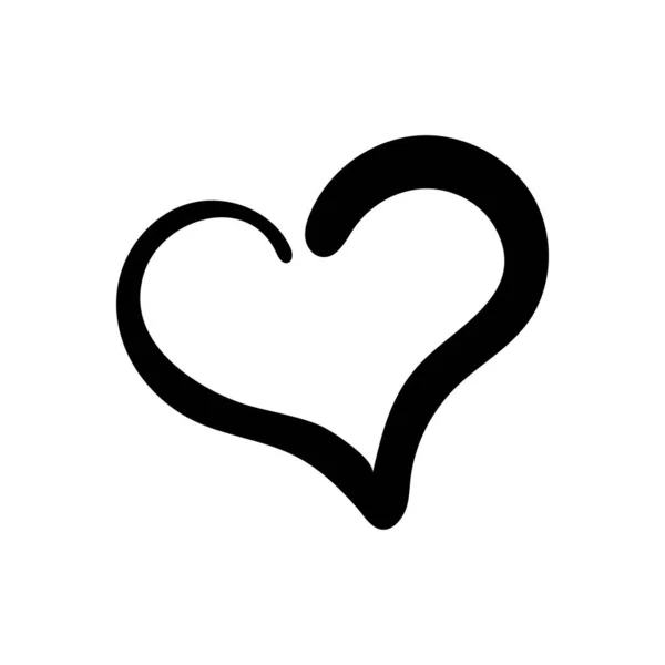 Marqueur rude dessiné à la main coeur isolé — Image vectorielle