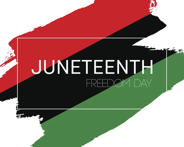 Hand rita Juneteenth Freedom Day flagga — Stock vektor