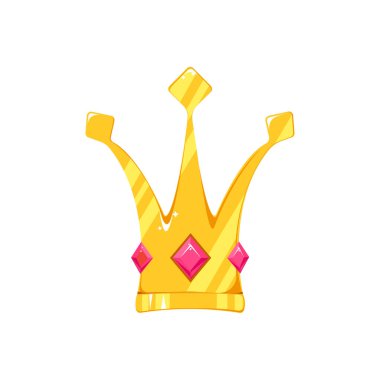 Vektör İllüstrasyon. Değerli taşlarla karikatür taç