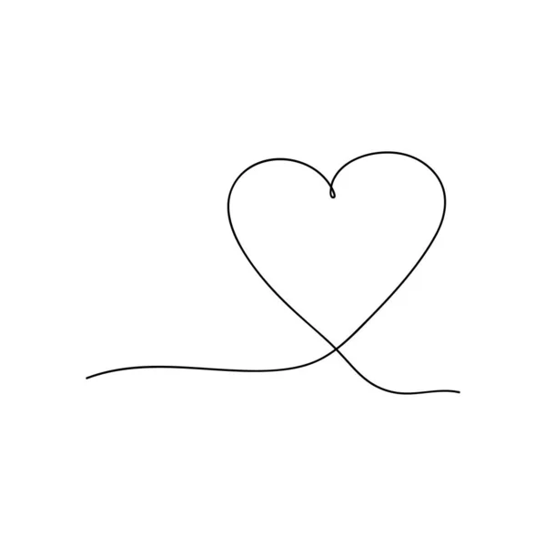 Рисунок сердца в непрерывной линии — стоковый вектор
