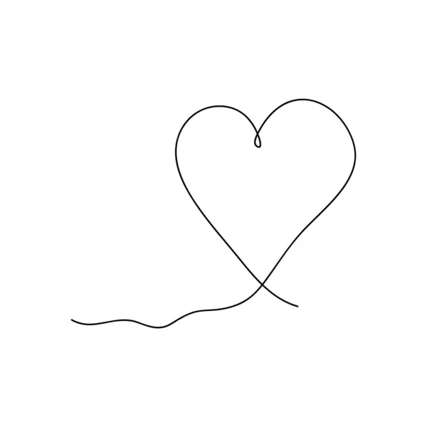 Srdeční kresba v souvislé linii — Stockový vektor