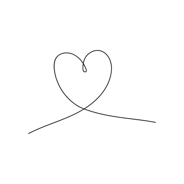 Heart drawing in continuous line — Stock Vector