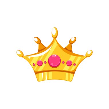 Vektör İllüstrasyon. Değerli taşlarla karikatür taç