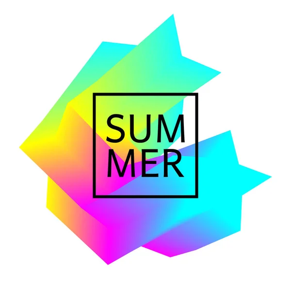 벡터 일러스트레이션. 시즌 여름 포스터. 다채로운 기하학적 드 — 스톡 벡터