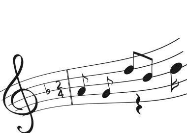 İzole müzik notası Doodle seti