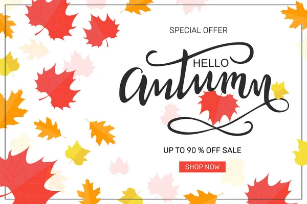 Otoño venta fondo diseño decorar — Vector de stock