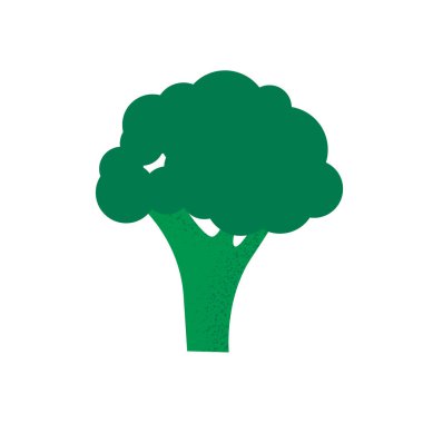 Düz tarzda yeşil brokoli izole 