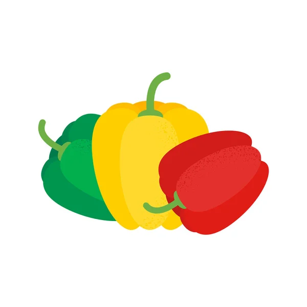 Conjunto de pimentão amarelo, vermelho, verde — Vetor de Stock