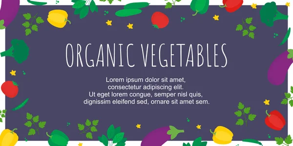 Cartaz de design de vegetais orgânicos com legumes — Vetor de Stock