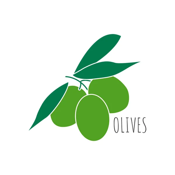 Isolierte Aufkleber mit olivem Symbol — Stockvektor