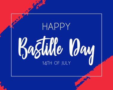 El mutlu Bastille Günü bayrağı çizmek
