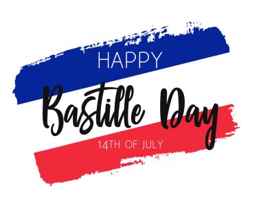 El mutlu Bastille Günü bayrağı çizmek