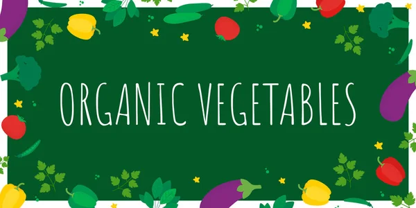 Cartaz de design de vegetais orgânicos com legumes —  Vetores de Stock