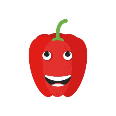 İzole sevimli karikatür kırmızı biber çizim