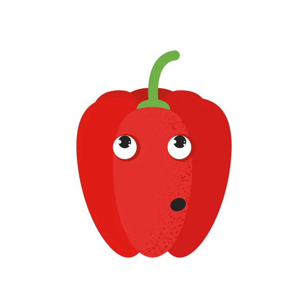 Dibujo de pimiento rojo de dibujos animados lindo aislado — Vector de stock