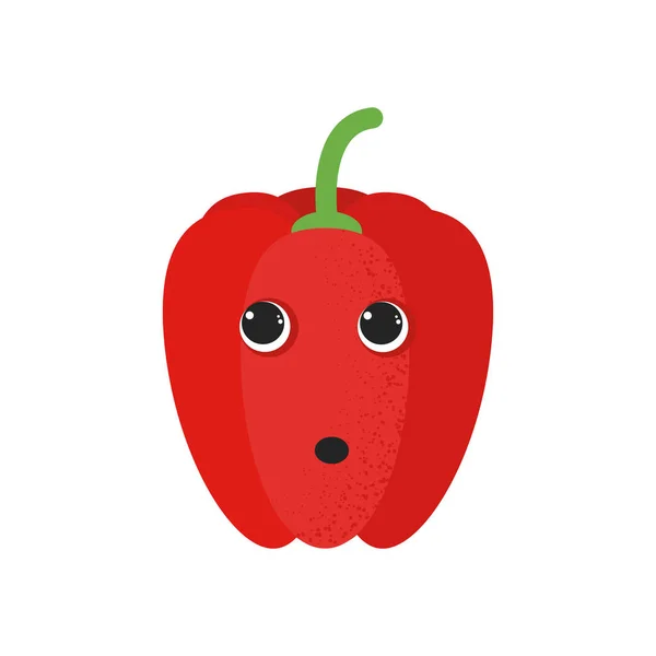 Dibujo de pimiento rojo de dibujos animados lindo aislado — Vector de stock