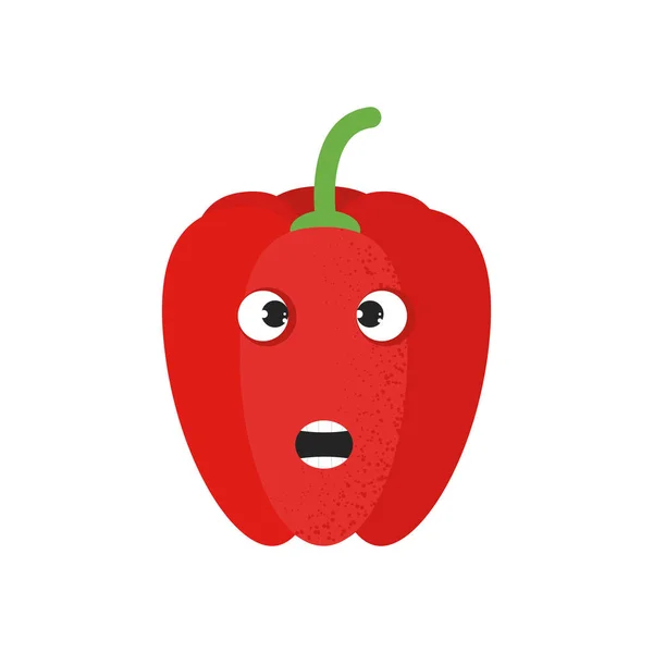 Dibujo de pimiento rojo de dibujos animados lindo aislado — Vector de stock