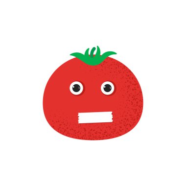 İzole sevimli gülümseme domates karakteri