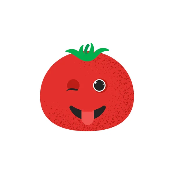 孤立可爱的微笑番茄字符 — 图库矢量图片