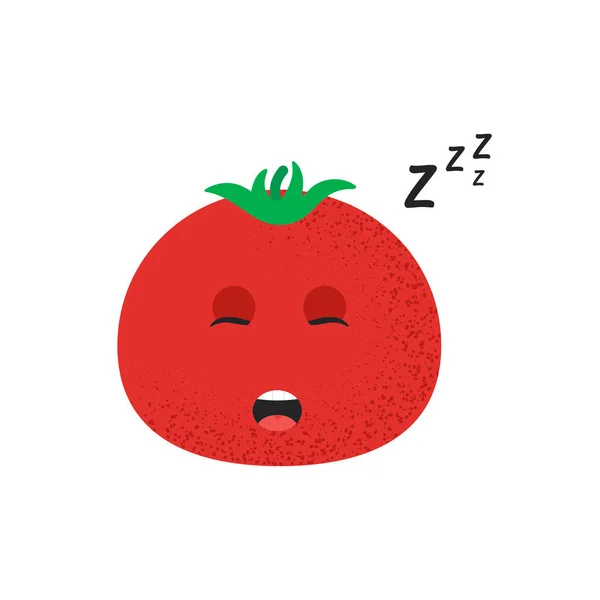 Isoliert niedlich Lächeln Tomaten Charakter — Stockvektor