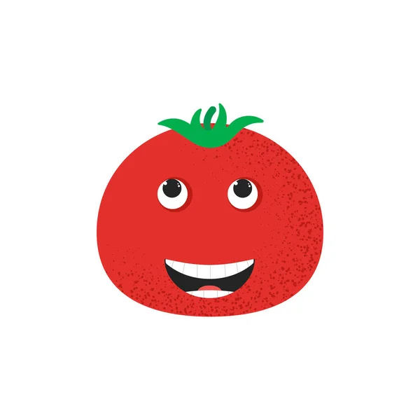 Isolado bonito sorriso tomate personagem — Vetor de Stock