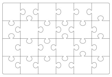 Bulmacalar ızgara şablonu. Yapboz 24 adet