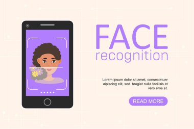 Yüz tanıma ve tanımlama konsepti.