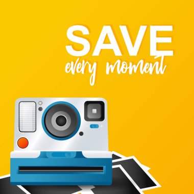 Düz tarzda fotoğraf ile izole kamera