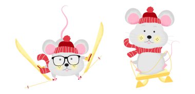 İzole sevimli karikatür Fare