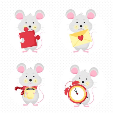 2020 hayvan sembolü. Vektör 