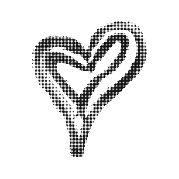 Coeur dessiné à la main en cercle. Symbole amour — Image vectorielle